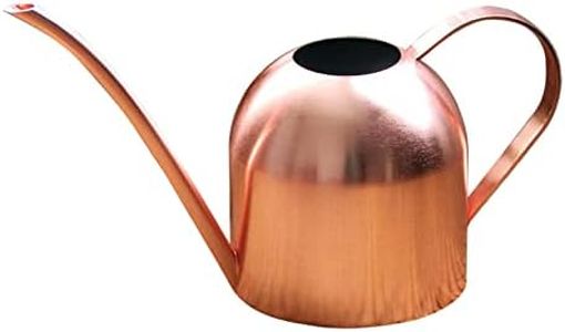 Indoor Watering Can, 1000ml Stainless Steel Rustproof Flower Watering Pot, Modern Simple Long Spout Watering Can Pot for Garden Plant (Rose Gold)