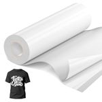 JAVIGA White Heat Transfer Vinyl, 12" x35ft White Iron On Vinyl, White HTV Vinyl Compatible with Cricut All Machines, HTV Heat Transfer Vinyl for Shirts, Heat Press Vinyl to Make Your Clothes Special