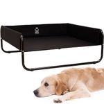 iNap Premium Elevated Dog Bed with Sides, Raised Pet Bed Cooling Camping Cot, Orthopaedic Steel Frame Design - Medium