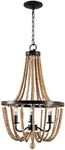 Kenroy Home Regas 3 Lt Wood Bead Ch