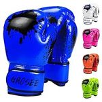 Kids Boxing Glove 6oz 8oz, Youth, Boys and Girls Training Sparring Gloves for Punching Bag, Kickboxing, Muay Thai, MMA, UFC, Gift for Age 6-15 Years (Blue, 6 oz (45-80 lbs))