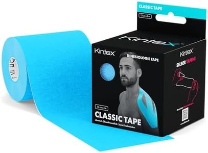 Kintex - Cinta Kinesiologica | Cinta Kinesiotape Resistente al Agua y a la Piel, 7,5cmx5m, Cinta para Deporte, Cintas Elásticas Fisioterapia | Venda Elástica Adhesiva | Vendas Elásticas (Azul)