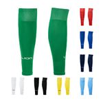 LION SPORTSWEAR Kids/Youth Football Sock Sleeves To Accompany Grip Socks - Fits Over Calf/Shin Pads - Variety Of Colors To Match Your Team Kit (Green)