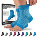 SB SOX Compression Foot Sleeves for Men & Women - Best Plantar Fasciitis Socks for Plantar Fasciitis Pain Relief, Heel Pain, and Treatment for Everyday Use with Arch Support (Blue, Medium)