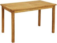 Sunnydaze Rectangular Solid Teak Outdoor Dining Table - Light Wood Stain Finish - 47-Inch