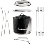 Solo Stove Bonfire Ultimate Bundle 2.0 | Smokeless Fire Pit, Stand, Shelter, Shield, Lid, Handle, Sticks&Tools, Portable Camping Accessories, Wood burning, Stainless Steel, 49,5 x 44,5 cm