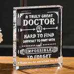 Movdyka Doctor Gifts for Men Women Crystal Keepsake Plaque Best Doctor Ever Gifts Unique Thank You Gift for Doctors on Christmas Retirement Doctors' Day