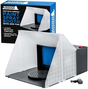 Master Airbrush Portable Airbrush Spray Booth Kit with 25W Fan, Turntable & Extension Hose, 16.5"x19"x13.5" Hobby Airbrush Booth for Painting, Models, Arts, Crafts, Cakes