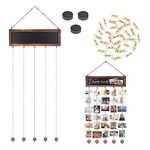 Chris.W Picture Frames Collage Wall Decor, Hanging Photo Display Board, Wood Rustic Vintage Photo Frames, DIY Photo Hanging Display with 30 Clips, Wood Photo Bulletin Board for Home Dorm Living Room