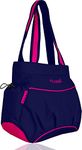 WILD MODA Women's Tote & Shoulder Bag (Set of 1) (Blue & Pink)