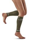 CEP - THE RUN COMPRESSION CALF SLEEVES for women | leg compression sleeves women in olive for an effective muscle activation in the calf | Size III | M