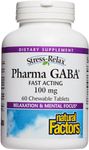 Natural Factors Stress-Relax Chewable Gaba 100 milligrams, Tropical Fruit Flavor, 60 Tablets (30 Servings)