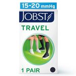 JOBST Travel Knee High Compression Socks - Helps to Prevent Deep Vein Thrombosis during Travel - 15-20 mmHg Compression - Unisex Design, Navy, Size 4