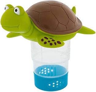 U.S. Pool Supply Turtle Floating Pool Chlorine Dispenser, Collapsible Base, Holds 3" Chemical Tablets - Fun Cute 10" Green Turtle Animal Floater Decoration - Adjustable Balanced Chemical Delivery