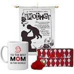 Saugat Traders Best Gift for Mother Set of Women Wallet/Hand Clutch with Mother Scroll Card & Coffee Mug - Mother's Day | Birthday Gift