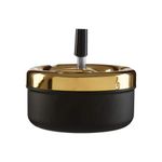 Premier Housewares 305223 Spinning Ashtray, Matte Black/Gold Finish, Small