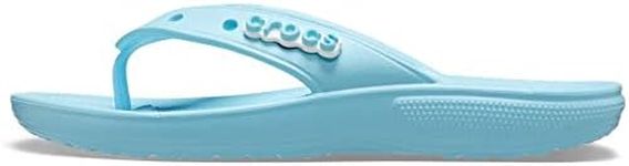 Crocs Classic Jibbitable Flip Sandals, Turquoise, 22.0 cm