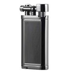 RUIXI Antique Style Lift Arm Tobacco Pipe Cigarette Butane Lighter with Tamper & Pick (Black)