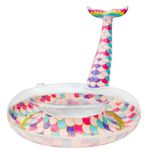 Giant Mermaid Tail Pool Inflatables Adults Large Sparkling Swimming Ring Float with Handles Glitters Inflatable Rubber Ring Swimming Pool Toys Mermaid Gifts Party Decorations for kids