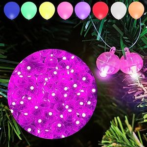 Aogist 100Pcs Pink Balloon Lights with Hook,Long Standby Time,Waterproof Mini Light for Birthday Party Wedding Christmas Halloween Easter Decorative (Flash)