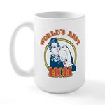 CafePress Rosie Riveter Best Mom Large Mug 15 oz (444 ml) Ceramic Coffee Mug