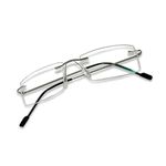 Redex Rimless Rectangle Optical Premium Reading Glasses For Men And Women Reading Power Glasses For Men & Women (Browm) (+1.50, Silver)