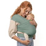 Boba Baby Wrap Carrier – Original Baby Sling Carrier for Newborns (7–35 lbs), Soft, Secure, Hands-Free & Ergonomic, Ideal for Comfortable Bonding, New Parents (Sage Green)