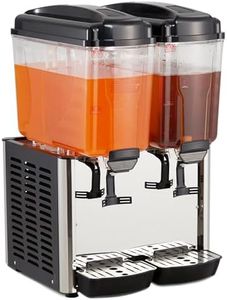 Commercial Cold Beverage Dispenser, Commercial Juice Dispenser 36L 250W 2 Tanks 9.5 Gallon Stainless Steel Ice Tea Drink Dispenser with Thermostat Controller