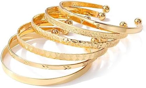 KISS WIFE Gold Cuff Bracelets Set for Women, Layered Stackable Open Adjustable Bangle Bracelets, Trendy Jewelry Gift for Her (3)