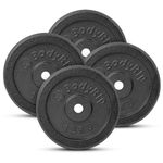 Cast Iron Weight Plates - 4x 15kg, 1 inch Standard Hole Barbells - Ideal for Home Gym, Strength Training, and Fitness - Available in Multiple Weights - Reliable and Versatile for All Fitness Levels