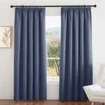 PONY DANCE Blackout Curtains for Window - Pencil Pleat Thermal Curtains Room Darkening Noise Reduction Privacy Protection for Bedroom Living Room, Haze Blue, W66 X L90, 2 Panels