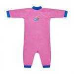 SwimBest Warmsuit - Fleece Lined Warm Baby Swimming Costume with 50+ UV Protection - Pink/Blue-6-12 mths