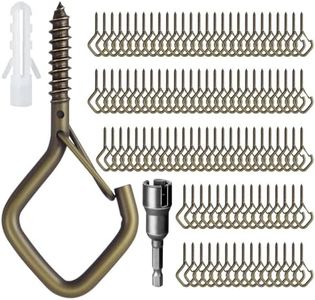 Ticway 110 PCS Q-Hanger Hooks for String Lights, Ceiling Hangers for Plants & Wind Chimes, Christmas Decorations Outdoor Hooks Bronze