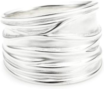 Vinani l'anneau de dames en détail la structure sable lustré brillant le sterling l'argent 925 Taille 54 (17.2) - RBM54