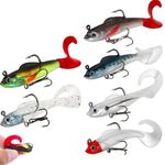 WYSUMMER Fishing Lure Set, Soft Bionic Fishing Lure,5Pcs Soft Plastic Bait Head Sea Fish Lures (6color)