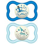 MAM Silicone Air Night Pacifiers(1 Sterilizing Pacifier Case),Mam Sensitive Skin Pacifier 6+ Months,Glow In The Dark Pacifier,Best Pacifier For Breastfed Babies,Baby Boy Pacifiers,6-16(Pack Of 2