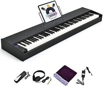 COSTWAY 88-Key Digital Piano Keyboard, Full Size Weighted Keyboards with Music Stand, MIDI, Sustain Pedal, Headphone and Piano Cover, Electric Pianos for Beginner, Kids, Adult (Black)