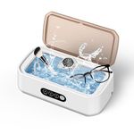 PKBD 2026 Upgrade Ultrasonic Cleaner, 49KHz Ultrasonic Jewelry Cleaner with 3 Modes Timer, 650ML 304 Stainless Steel Tank for Glasses, Rings, Earrings, Necklaces, Watch Bands and Makeup Brushes, White