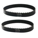 uxcell 100XL 50 Teeth 10mm Width Rubber Cogged Timing Belt Black 10" 2 Pcs