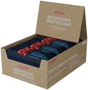 Blueprint Bryan Johnson Macadamia Nut Protein Bar - 9G Plant Protein - Healthy Fats - Supports Muscle Growth - Low Carb & Sugar - Natural Ingredients - Vegan Keto Snack (Raspberry - 12 Pack)