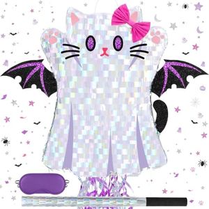 WERNNSAI Cat Ghost Piñata - Halloween Party Decorations, Cat Bat Design