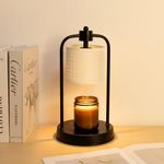 FullyCare Candle Warmer Lamp Electric with Timer: Wax Melts Warmer - Dimmable Candle Wax Warmer Electric Candle Warmer with Replacement Bulbs, Bedroom Home Decor Compatible with Various Candles-Linen