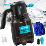 SYLSTAR Electric Snow Foam Pump Sprayer 2L, 60PSI Powerful Battery Powered Snow Foam Gun with 2 Nozzles, Auto Pressurized Car Foam Sprayer for Car Detailing, Car Washing, Auto Cleaning