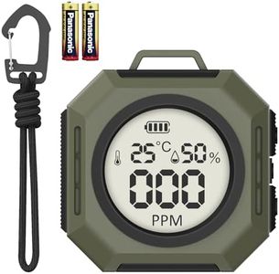 Carbon Monoxide Checker, 3-in-1 Carbon Monoxide Concentration, Temperature, Humidity, High Precision, Instant Detection from 0 PPM, Large Screen, Large Letter, Loud Volume, Japanese Audio, Battery