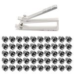 kwmobile 50 Pack M6 Cage Nuts, Bolts and Washers Kit - Cage Nuts Set with Tool for Installation Extraction - for Patch Panel Rack Mount - Silver