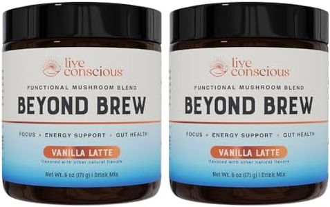 Beyond Brew Vanilla Latte Coffee Alternative - Mushroom Complex w/Lion’s Mane, Reishi, Cordyceps & Chaga for Sustained Focus, Energy & Immunity Support. Prebiotics & Probiotics Support Gut Health (Pa