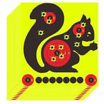 Aleplay 8" Splatter Target Stickers Bullseye, Adhesive Reactive Target for Shooting with Fluorescent Yellow Impact Squirrel Pattern, 10 Pcs