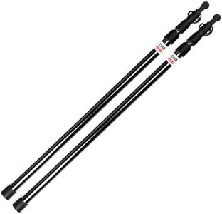 Telescoping Tent Poles - Adjustable Aluminum Camping Tarp Poles Heavy Duty Rods for Tent Fly, Awning, Outdoor Canopy, Hiking, Backpacking, Rainfly Shelter, Set of 2 (Black)