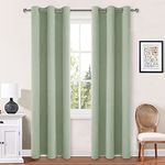 Hiasan Thermal Insulated Blackout Curtains for Bedroom - Sun Blocking Energy Saving Curtains for Living Room, Bedroom and Kids' Room, 42 x 84 Inch, Seafoam Green, 2 Panels