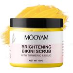 Turmeric and Kojic Body Scrub, Exfoilating and Brightening Body Scrub for Bikini Area, Armpit, Butt, Back, Underarm and Dull Skin, Body Exfoliator for Ingrown Hair Treatment for Deep Cleansing